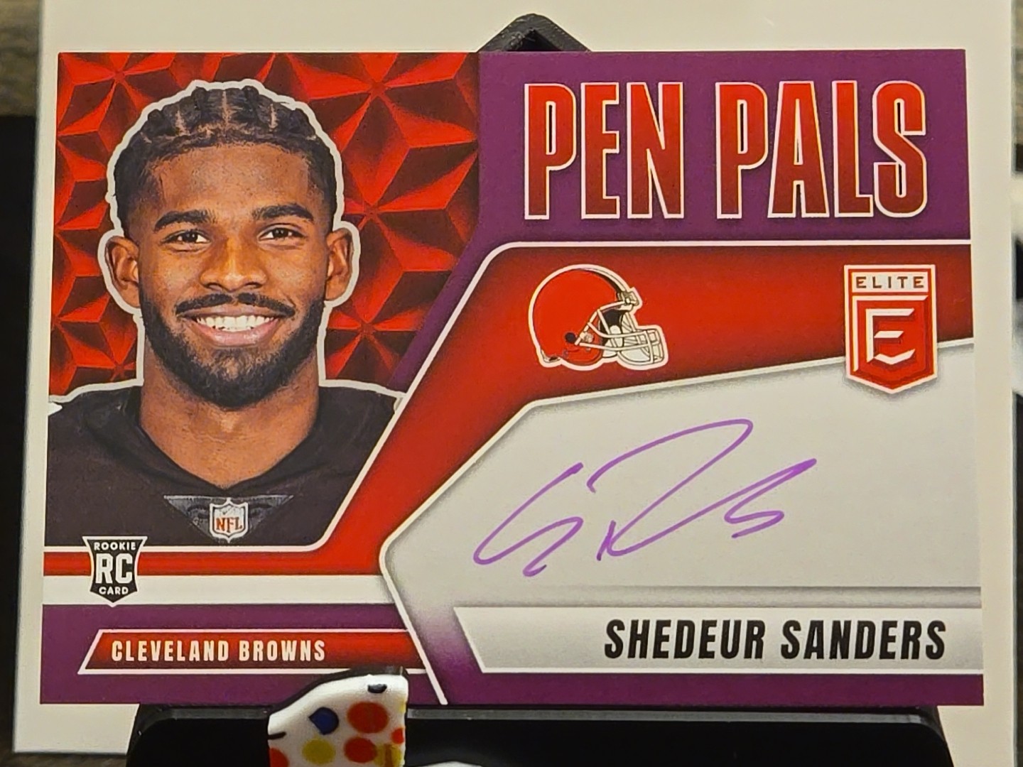 2025 Donruss Elite Shedeur Sanders Pen Pals Purple Ink Auto Cleveland Browns RC