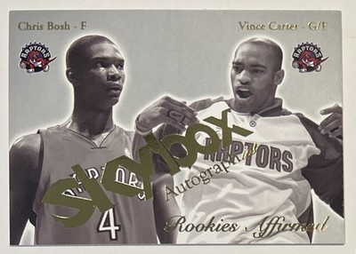 2003-04 Skybox Autographics #2 Chris Bosh RC & Vince Carter Rookies Affirmed