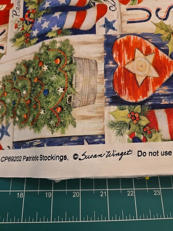 MEDIAS PATRIÓTICAS DE NAVIDAD BANDERA DE ESTADOS UNIDOS TELA POR YARDA SUSAN WINGET Foto 4 de 4