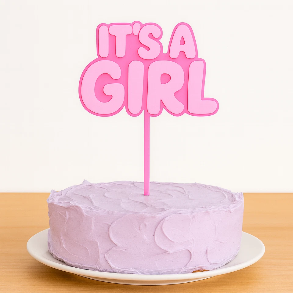 It’s a Girl or It’s a Boy Cake Topper Baby Shower Gender Reveal Party Deco - Imagem 3 de 3