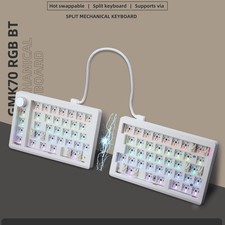 GMK70 split custom gaming mechanical keyboard kit 3-mode RGB ergonomic KB cover
