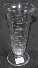 Vintage 5" Signed Apothecary Measuring Graduated Conical Footed Beaker 2 oz