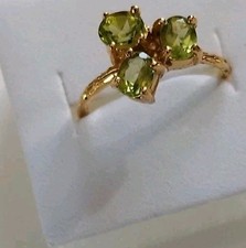 Handmade Natural Peridot Ring 925 Sterling Silver Size 6.5 /R461877