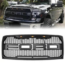 For 2009-2014 Ford F150 F-150 Front Bumper Grille Hood Grill Raptor Style Black