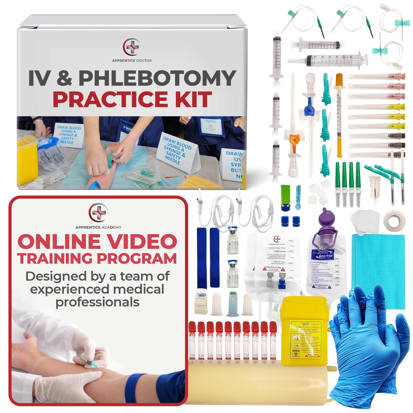 Phlebotomy Practice Kit with Online Training for Nursing Students & Phlebotom...