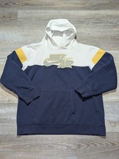 Nike Air Youth Large Hoodie Navy White Colorblock Pullover Kids