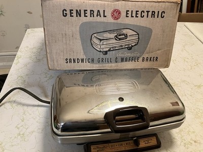 Vintage General Electric Grill Waffle Baker Maker G44T REVERSIBLE