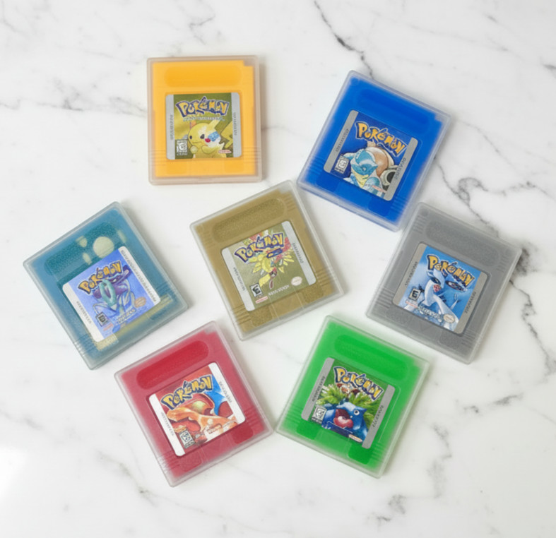 Pokemon GBC All 7 Set Red Blue Green Yellow Gold Silver Crystal