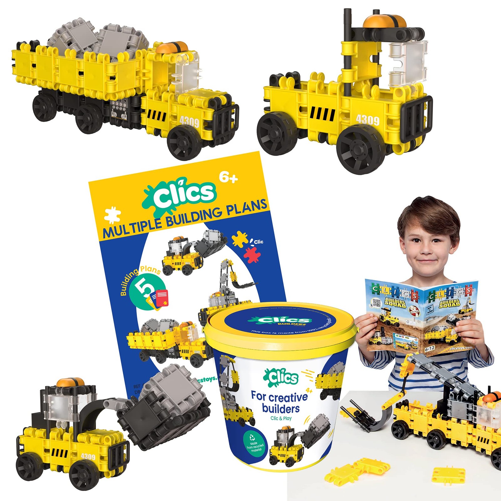 Clics Builders Edition- Construction Toys for Kids Ages 3 Creative Educational 7490₽