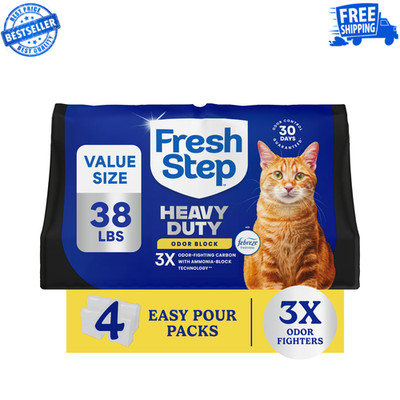 Fresh Step Heavy Duty Clumping Cat Litter Febreze 38 Lb Odor Control