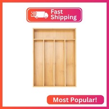 Besilord Silverware Organizer Kitchen Drawer Organizer Utensil Organizer Bamboo 