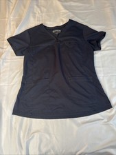 Grey s Anatomy Scrub Top Womens Large Gray Barco Medical Uniform 3 Pocket V-Neck