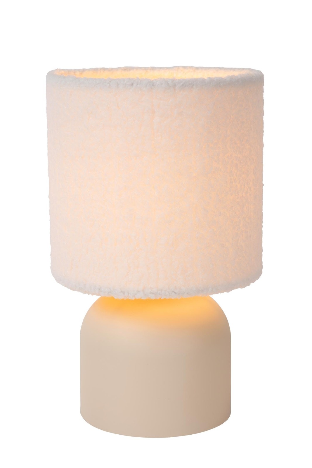 Lampe de table WOOLLY crème Ø 16 cm luminaire de chevet cosy pour chambre