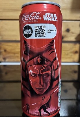 Star Wars Coca Cola Dose Ashoka Tano, Ungeöffnet! seltenes Sammlerstück