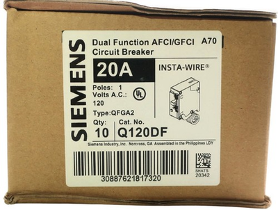 #ad LOT OF 10 SIEMENS Q120DF 20A DUAL FUNCTION AFCI GFCI WITH PIGTAIL WIRE NEW $439.00