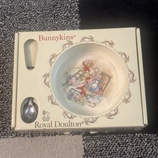 VTG 1988 2 Piece Royal Doulton Bunnykins Nursery Set Baby Plate  Feeding Spoon