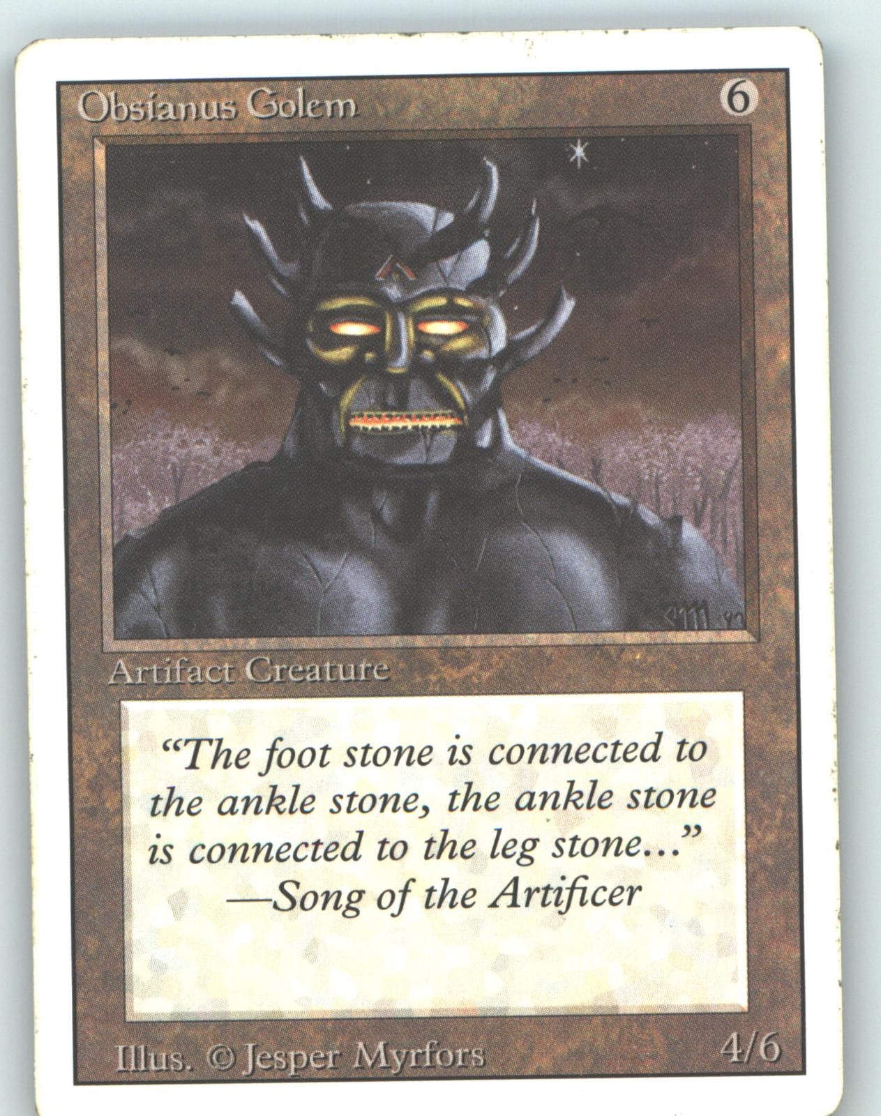 Obsianus Golem Uncommon Revised Edition Magic: The Gathering Moderately Played