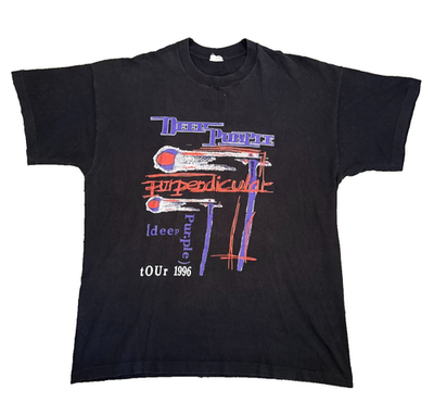 Vintage 1996 Deep Purple Purpendicular Tour T‑Shirt Black Men's