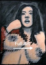 Woman Portrait Abstrakt - Ölkreide Auf A4 Papier - Mixed Media 