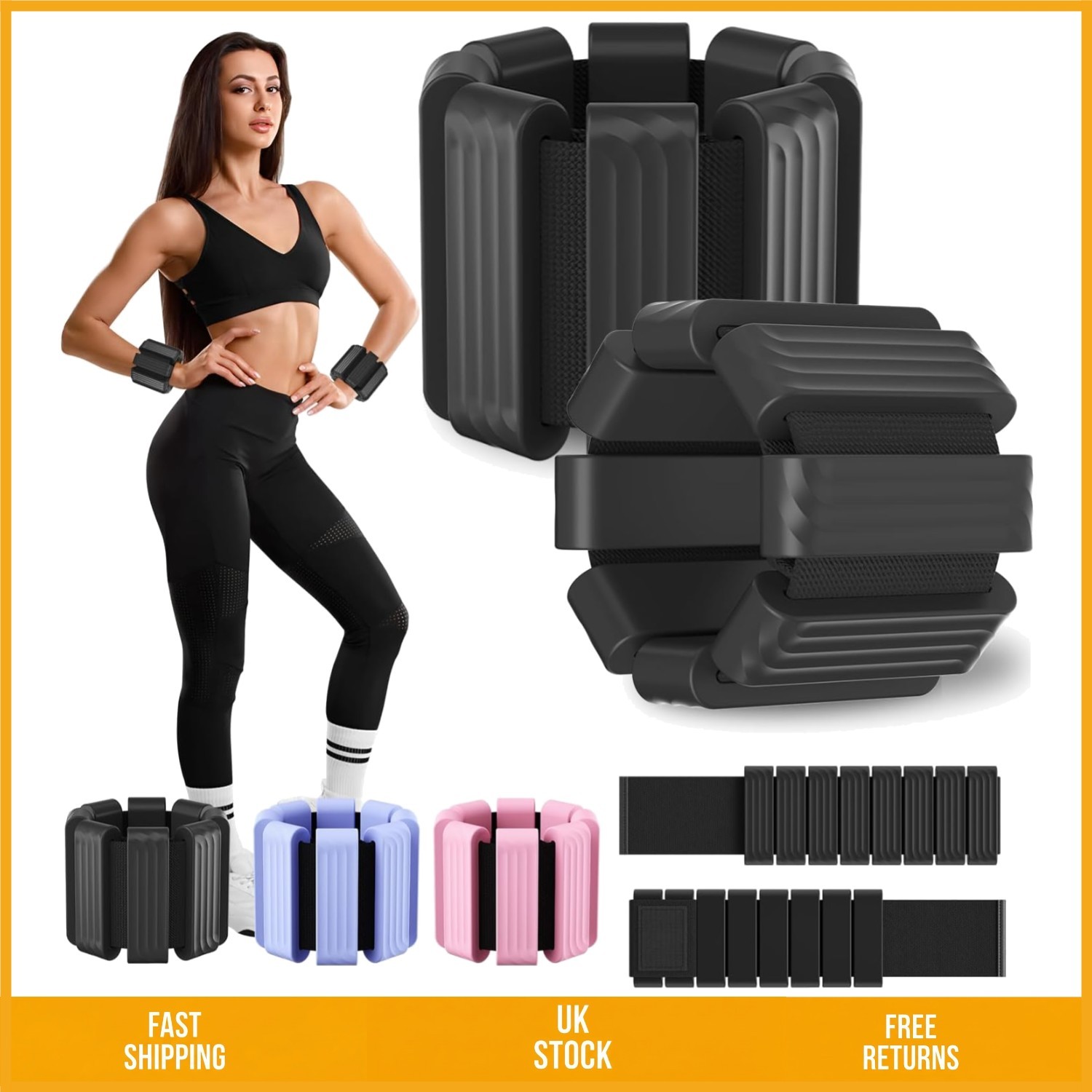 Adjustable Wrist Weight Bracelet Ankle Leg Weights Set For Fitness 2 Pack 1lb