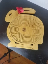 Collapsible Bamboo Fruit Basket Bunny Shaped