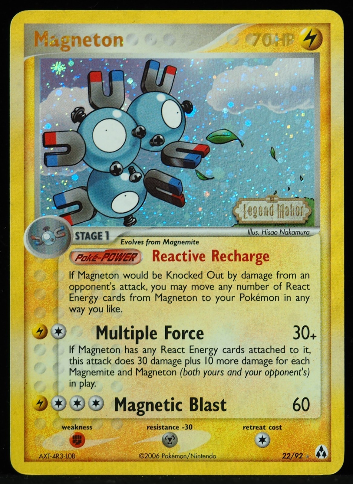 Magneton #22/92 Reverse Holo Legend Maker NM/VLP Pokemon Card