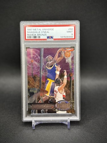 Shaquille Oneal 1997 Metal Universe Reebok Bronze PSA 9 Mint Lakers