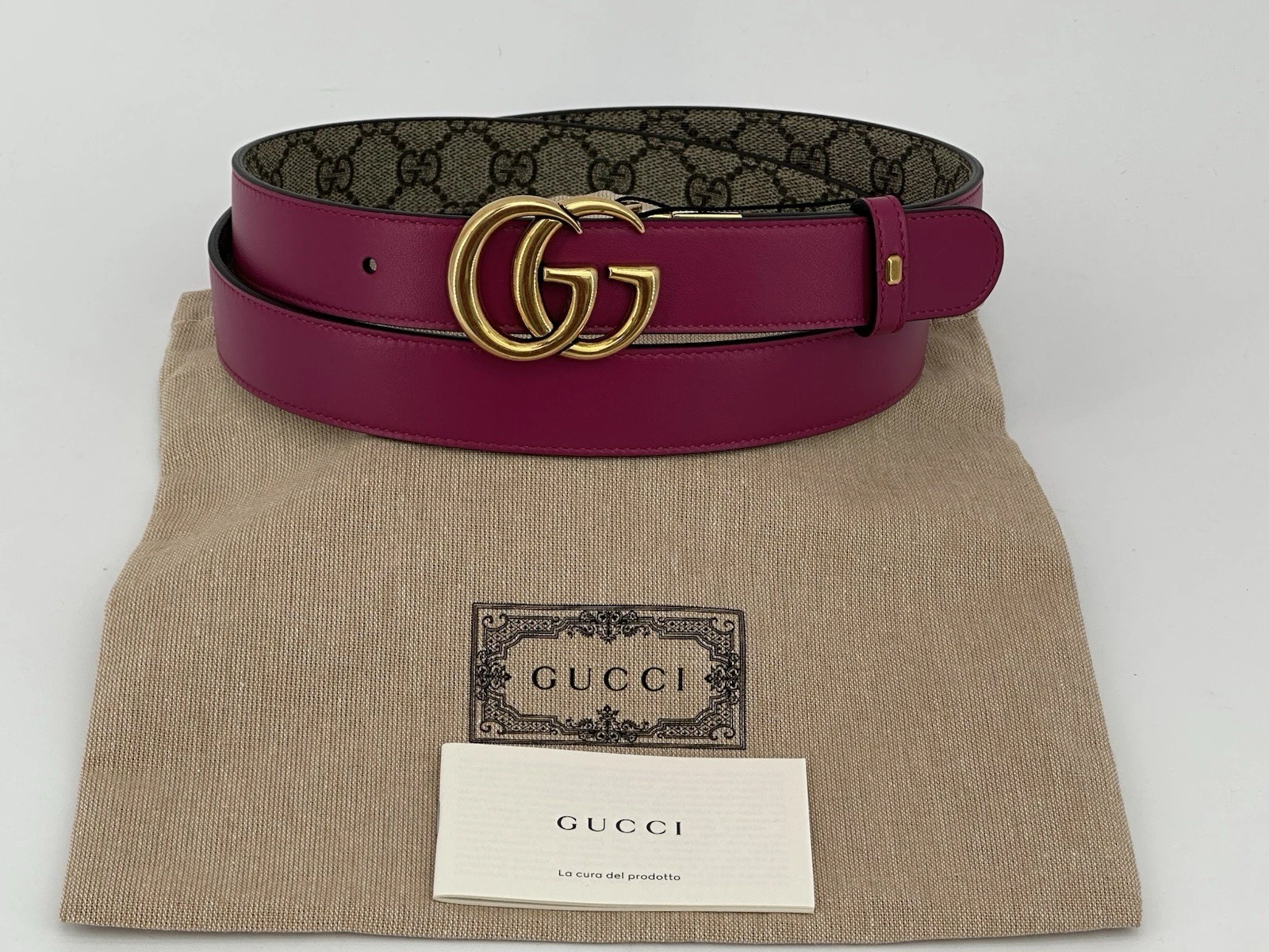 Ceinture femme neuve luxe originale GUCCI 2 faces   659417   taille   115 cm