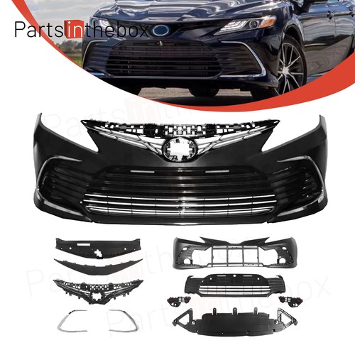 For 2021-24 Toyota Camry LE  Front Bumper Grille Grill Set Black w/ Chrome Trim
