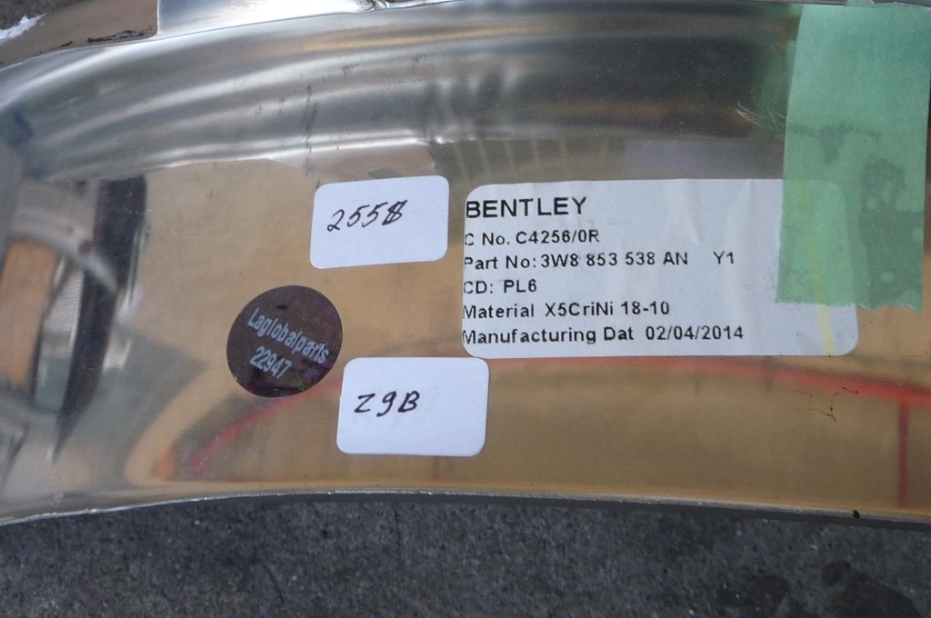 Bentley Continental GT 2012-2015 RIGHT Kick panel P/N 3W8853538AN