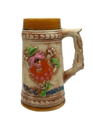 Vintage Magic Mountain Das Alpenhaus 7  Ceramic Stein Amusement Park Souvenir
