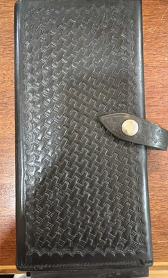 #ad Police Citation Book Leather Double Citation Book BLK BW Nickel Snap $65.00