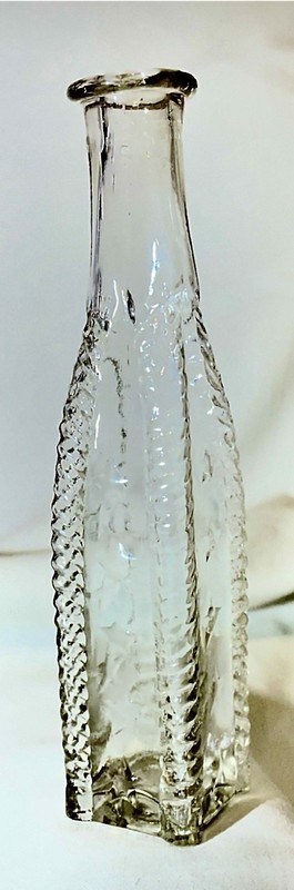 Roped Corners - Cologne/ Perfume Bottle with 15 Stars 5 3/4 Sandwich Glass