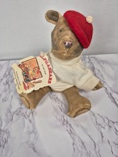 1984 The Toy Works, Alphabears Tan Bear with Beret Kathleen Hague, Made In USA