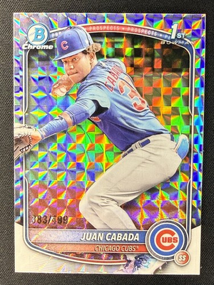 #ad 2025 Bowman Chrome Juan Cabada #BCP 207 Geometric # 499 Chicago Cubs $3.99