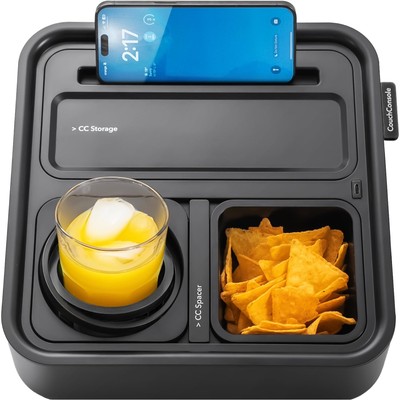 Original Tray - Drinks & Snacks Sofa Caddy with Armrest, Table with Phone Sta...