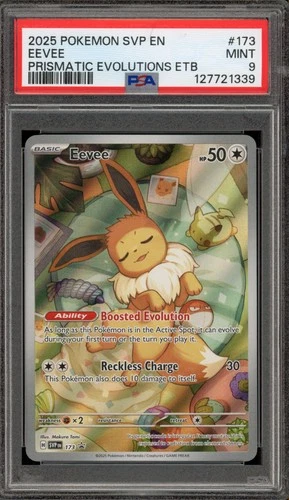Pokemon Eevee Prismatic Evolutions ETB Promo SVP EN 173 PSA 9 Mint