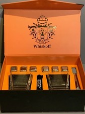 Whiskey Glass Set - Bourbon Stainless Steel Ice Cubes Of 6 Scotch Gift Box Metal