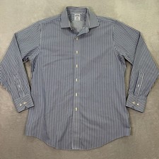 Brooks Brothers 1818 Regent Shirt Mens 16.5 34/35 Blue White Striped Non-Iron