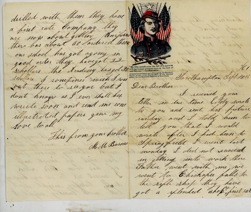 Civil War Patriotic Lettersheet Used with letter Col. Ellsworth