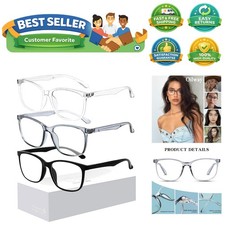 Blue-Light Blocking Glasses for Women Men - 3Pack Computer Reading/Gaming/TV/...