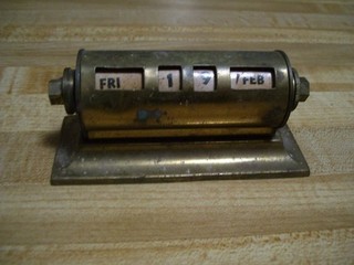 Vintage Brass Desktop Rolling Day Date Perpetual Calendar