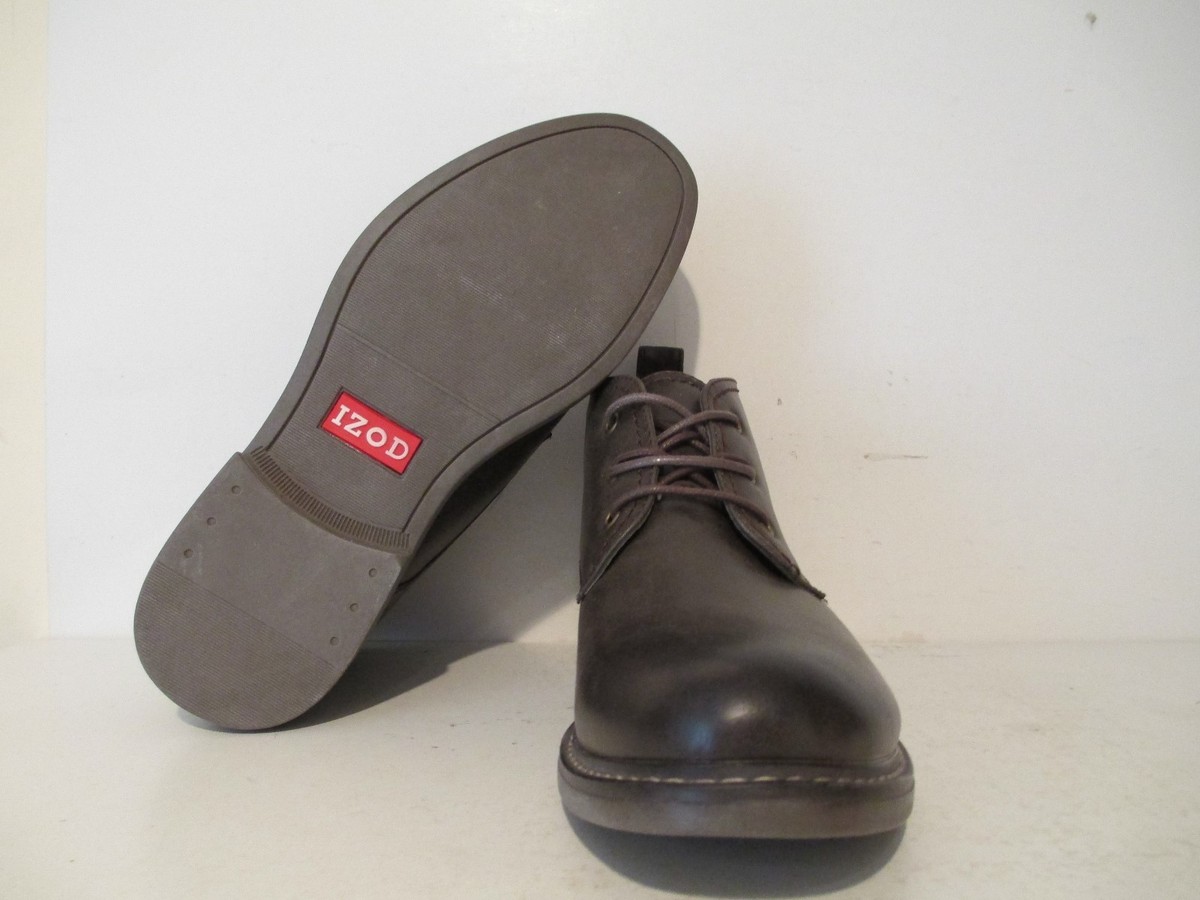 IZOD Mens Cally Faux Leather Casual Ankle Chukka Boots Dark  display picture 2