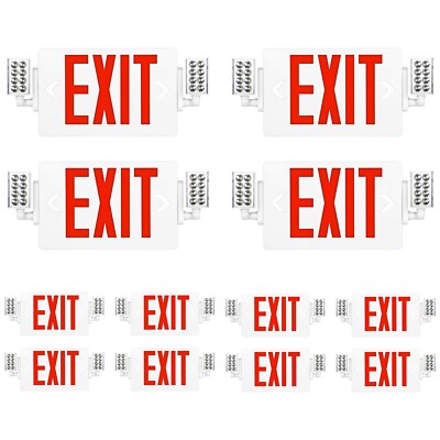 Spectsun 12  Packs Led Exit Light Red Exit Sign with Light Combo Battery Backup.