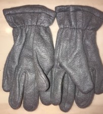 womens one size fits most light GRAY FLEECE WINTER GLOVES solid color unlined 