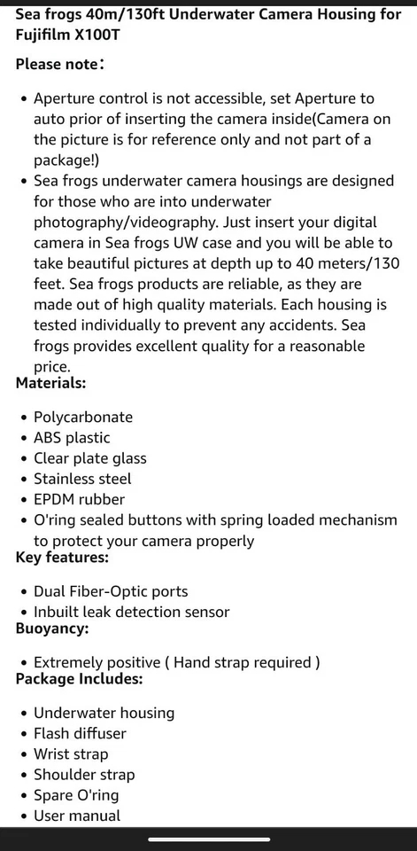 Морские лягушки подводный чехол 130 футов/40 м камеры дайвинга водонепроницаемый корпус чехол - Изображение 3 из 4