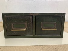 Vintage ASCO STEELMASTER 2 Drawer Metal File/Card Catalog Cabinet - Made in USA!