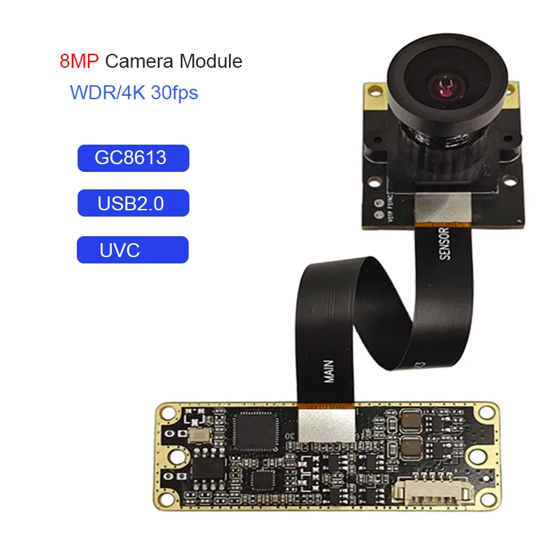 4K 8MP USB Kamera Modul GC8613 WDR 30fps USB2.0 Laufwerk Gratis UVC Webcam Typ-C