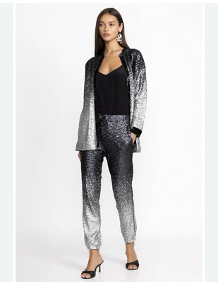 SEQUIN BLACK SIMONA JOGGER/bottom Up Shirt SizeM