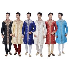 Ethnic Indian Design Kurta Sherwani for Men 2pc Suit - Worldwide Postage